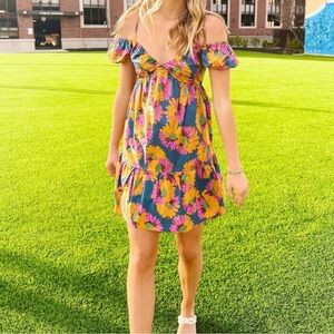 Moodie Marigold Mini Dress Size Small EUC